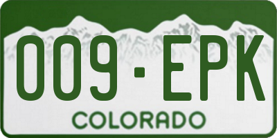 CO license plate 009EPK