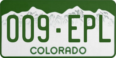 CO license plate 009EPL