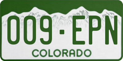 CO license plate 009EPN