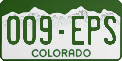 CO license plate 009EPS