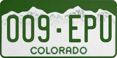 CO license plate 009EPU