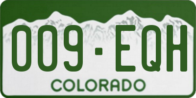 CO license plate 009EQH