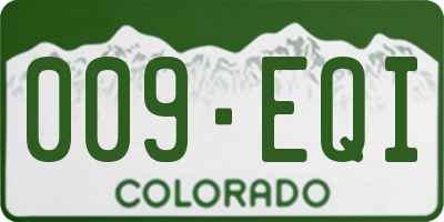 CO license plate 009EQI
