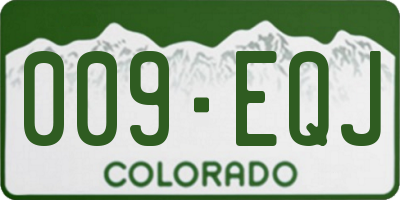 CO license plate 009EQJ