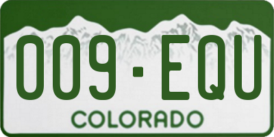 CO license plate 009EQU