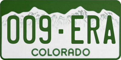 CO license plate 009ERA