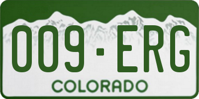 CO license plate 009ERG