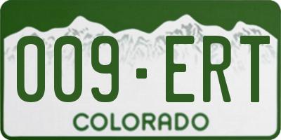 CO license plate 009ERT