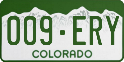 CO license plate 009ERY