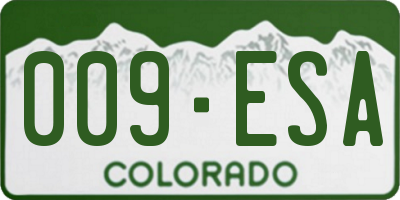 CO license plate 009ESA