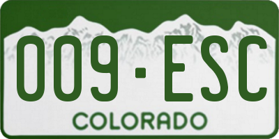 CO license plate 009ESC