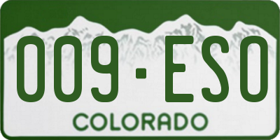CO license plate 009ESO