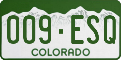 CO license plate 009ESQ