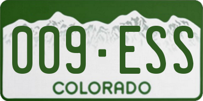 CO license plate 009ESS