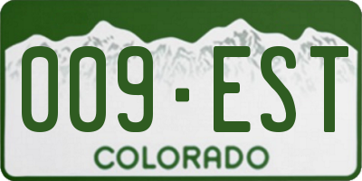 CO license plate 009EST