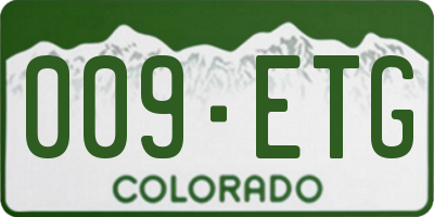 CO license plate 009ETG