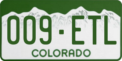 CO license plate 009ETL