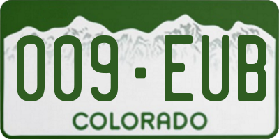 CO license plate 009EUB