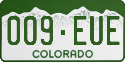 CO license plate 009EUE