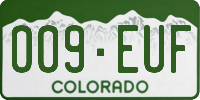CO license plate 009EUF