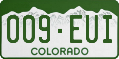 CO license plate 009EUI
