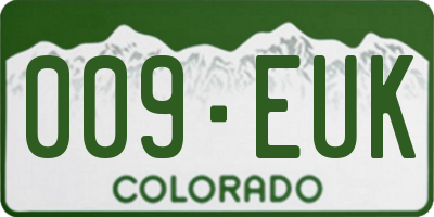 CO license plate 009EUK
