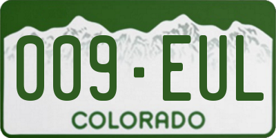 CO license plate 009EUL