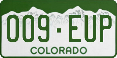CO license plate 009EUP