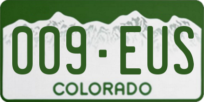 CO license plate 009EUS