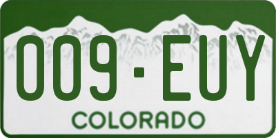 CO license plate 009EUY