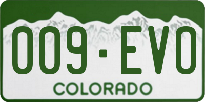 CO license plate 009EVO