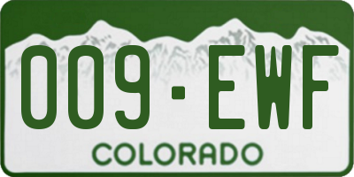 CO license plate 009EWF