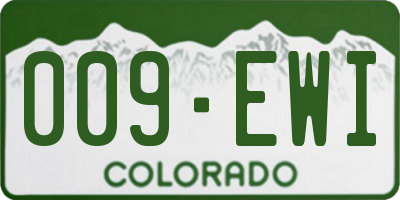 CO license plate 009EWI
