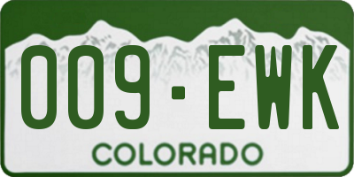 CO license plate 009EWK