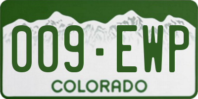 CO license plate 009EWP
