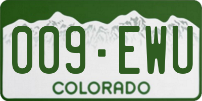 CO license plate 009EWU