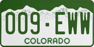 CO license plate 009EWW