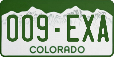 CO license plate 009EXA