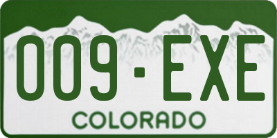 CO license plate 009EXE