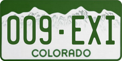 CO license plate 009EXI