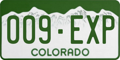 CO license plate 009EXP