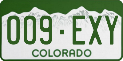 CO license plate 009EXY