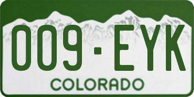 CO license plate 009EYK