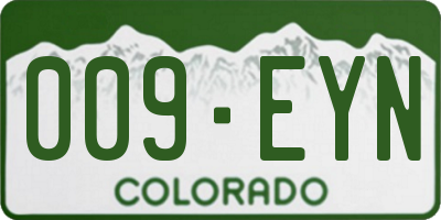 CO license plate 009EYN