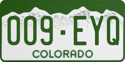 CO license plate 009EYQ