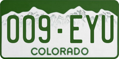 CO license plate 009EYU