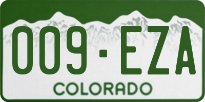 CO license plate 009EZA