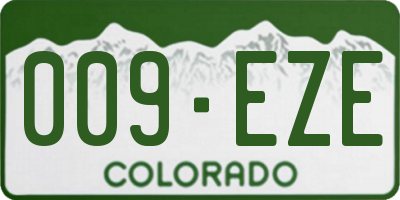 CO license plate 009EZE