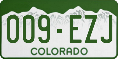 CO license plate 009EZJ