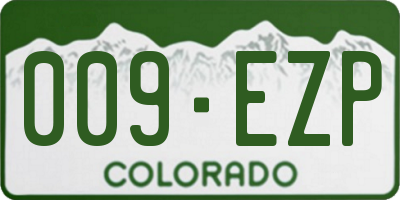 CO license plate 009EZP
